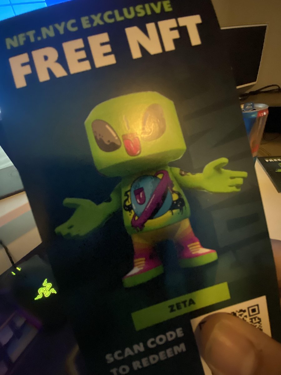 I am just getting back from NFT NYC. Therefore, I am going to be giving away the NFT.NYC Exclusive ZETA
To enter:
👽Follow <a href="/HlHoudini/">HLHoudini</a> 
👽RT + Like this tweet
👽Tag 2 people who don't play Blankos YET!
⏰ 24 HOURS
P.S. If I get 500 followers ill giveaway a second!