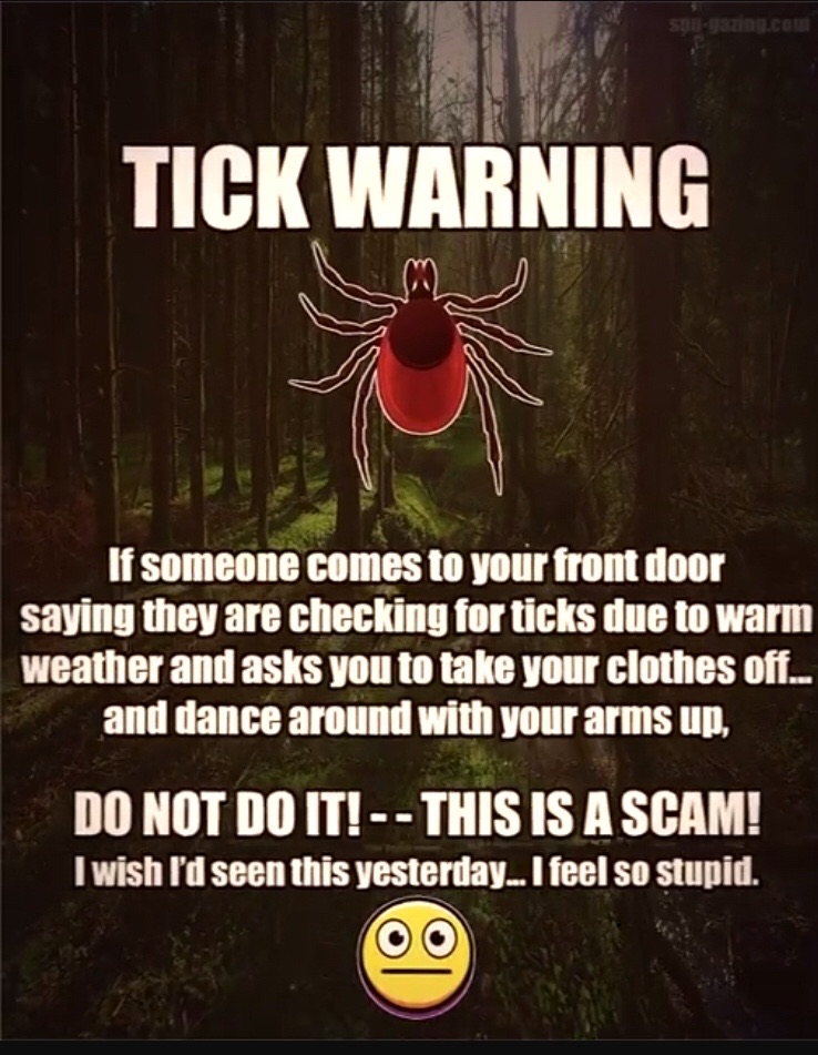 AndMosquito's tweet photo. #FunnyFriday #TickWarning #iHateTicks https://t.co/zodjwOa2sX
