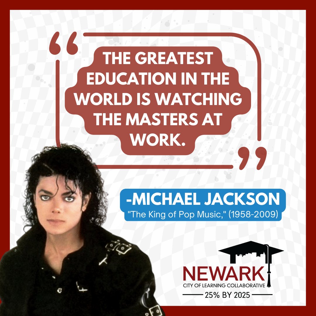 NCLC_Newark's tweet photo. Michael Jackson was a pop music icon and dancer who revolutionized the sound of 20th-century popular music. His meteoric rise helped creative outlets such as MTV thrive in the entertainment industry, providing greater access for people of all backgrounds to enter the industry. https://t.co/jReG8Cs5ff