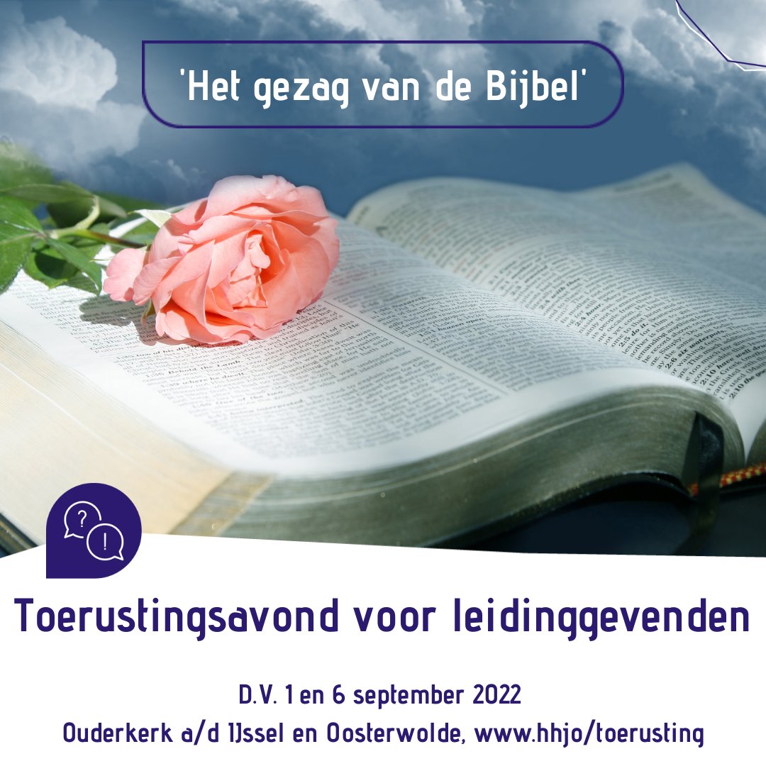 hhjotweets's tweet photo. Op D.V. 1 en 6 sept. staat in Ouderkerk a/d IJssel en Oosterwolde een toerustingsavond voor leidinggevenden gepland. Welkom voor bezinning, gesprekken en workshops over o.a. het gezag van de Bijbel. https://t.co/0ntyJYbAMJ. #HHJO #toerusting https://t.co/BgmzoL431W