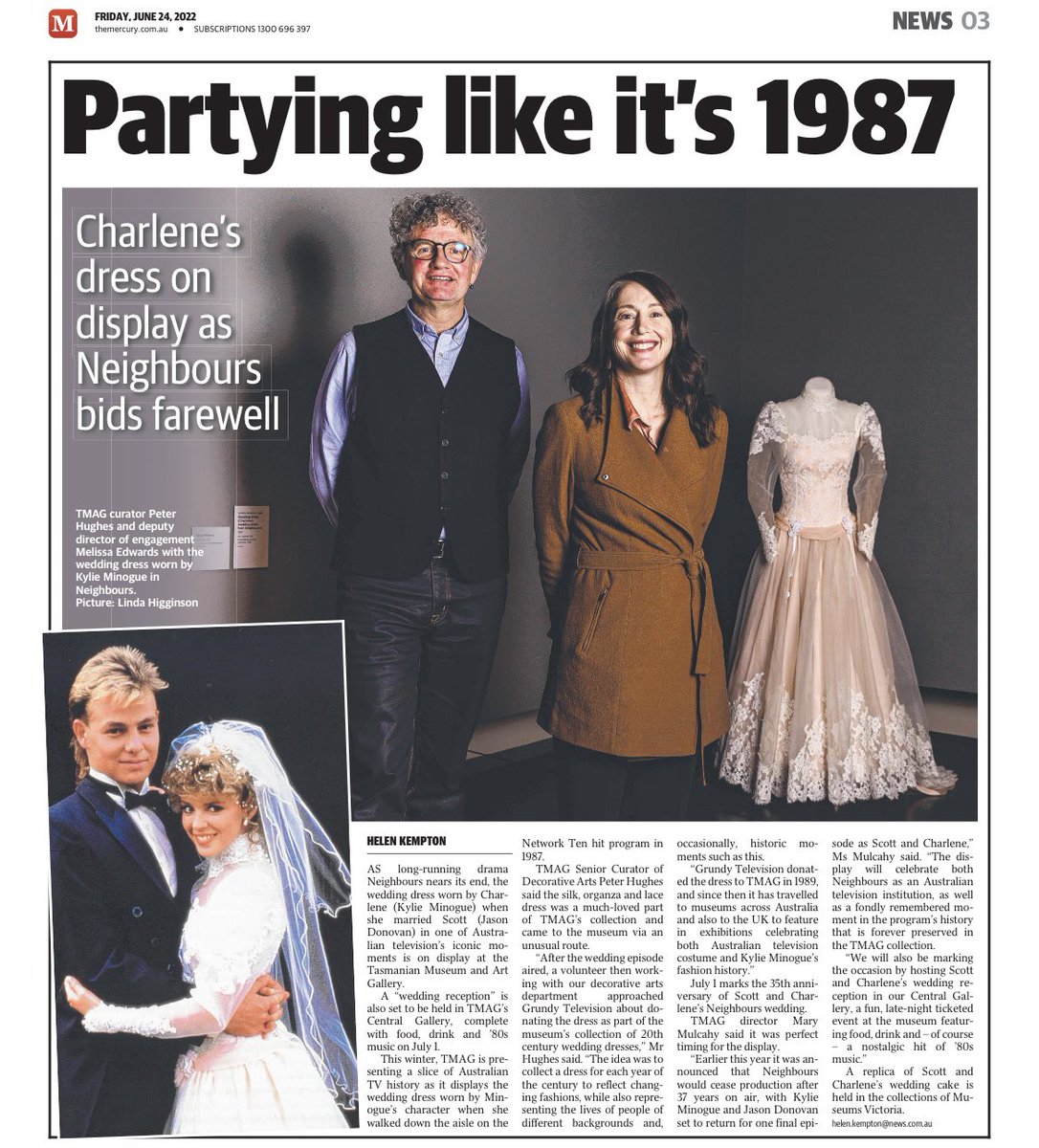 justinhursey's tweet photo. Hobart Tasmania celebrating an Australian television moment that shaped a generation @kylieminogue #timeforavisit #welcome https://t.co/RTWyDBe9o7
