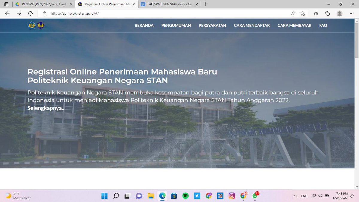 studywithilham's tweet image. gaes alhamdulillah aku lulus seleksi administrasi spmb pkn stan, tapi cara login disini gimana ya? gaada tulisan login😭