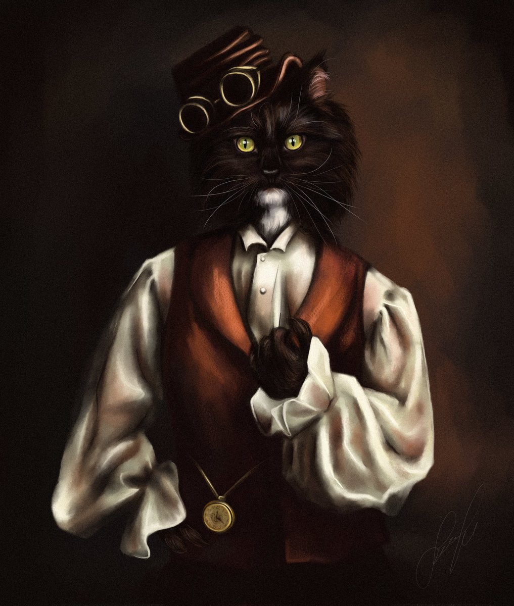 Hi, fam ❤️
New drop "Cat #7" on <a href="/opensea/">OpenSea</a>🐈

1/1 👩‍🎨
Floor price 0.05 $ETH
Blockchain #Polygon

🔻Link🔻

#NFTCollection #nftcommunity #steampunk2022 #steampunk