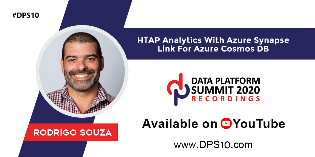 DataAISummit's tweet photo. #DPS2020 Recorded Session: HTAP Analytics with Azure Synapse Link for Azure Cosmos DB By @Rodrigosqsz
Watch on-demand: https://t.co/iCH1Ao3V0n
Free access to #DPS10 content library: https://t.co/NHRUSasy4w
RT
#Azure #Analytics #AzureSQL #SQLServer #PowerBI #DPS10 https://t.co/bzYGCbSJYh