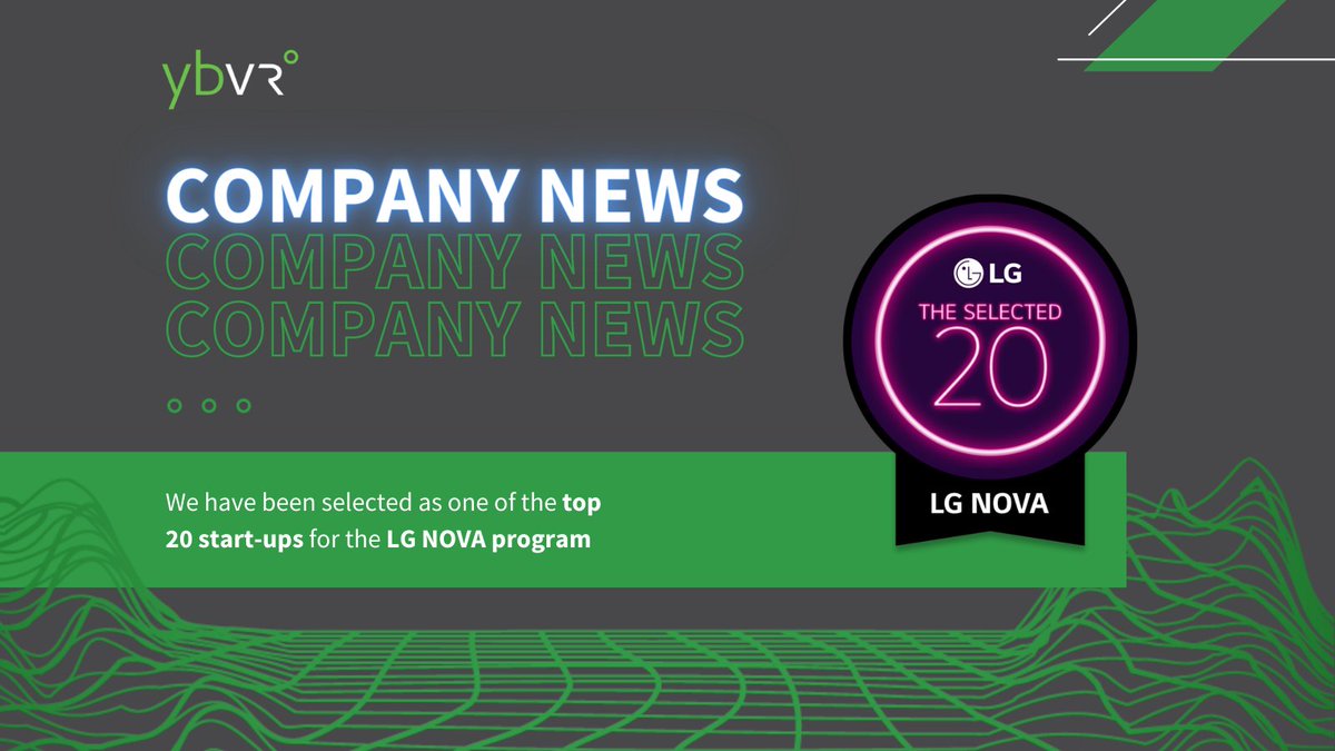 YBVR360's tweet photo. COMPANY UPDATE 🚨: We are delighted to announce that we have been selected as one of the top twenty start-ups for the @LGNOVACenter program. An accelerator program designed to fast-track progress in the future tech space.
#virtualreality #vr #immersiveexperience #ybvr #LGNOVA https://t.co/wEsbiGfA3w