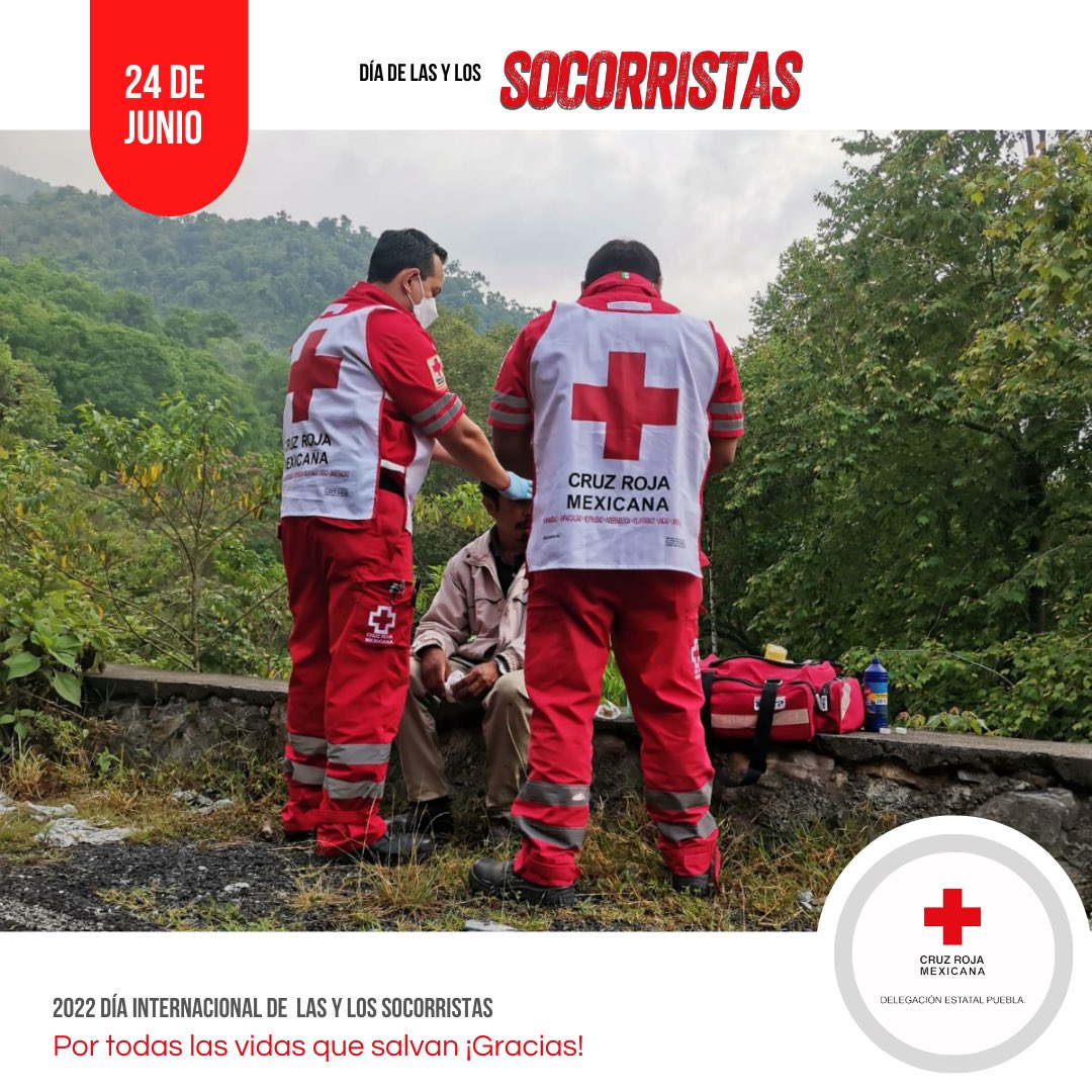 CruzRojaPue's tweet photo. Acudimos a cualquier lugar sin importar la hora, el clima o el contexto de una emergencia porque sabemos que nuestra labor es símbolo de esperanza para quienes esperan nuestra ayuda. 
#DiaDelSocorrista ⛑🚑 https://t.co/96YXkf1NpU