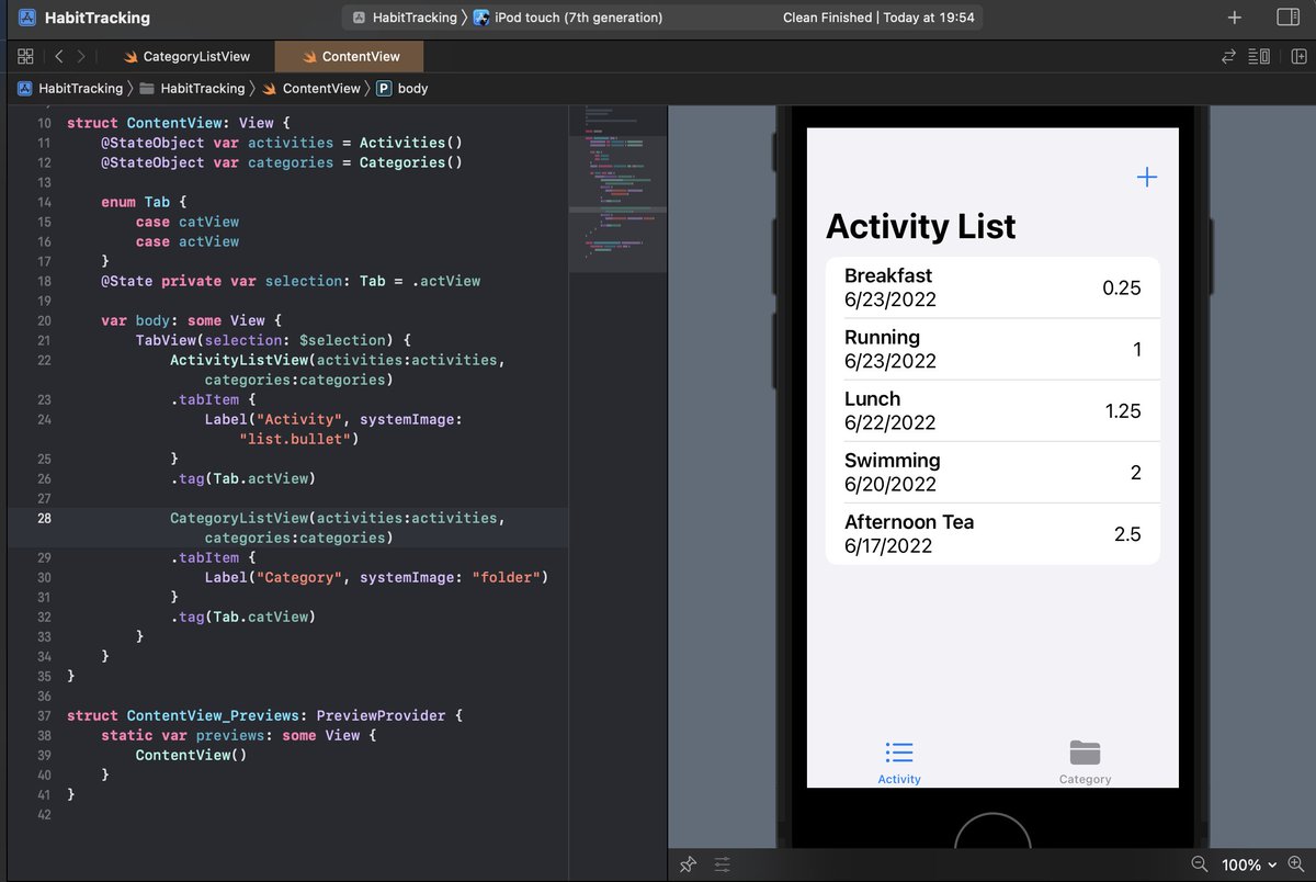 #day20 I built an app tracking a user's habit.
#100DaysOfCode