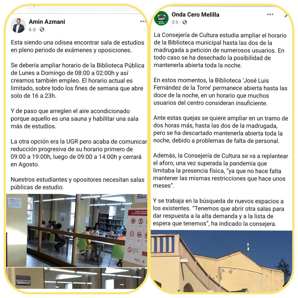 Nuestra formación política no descansa, demostrando q lo nuestro es hacer CIUDAD, tras la crítica d <a href="/aminazmani/">Amin Azmani</a> se ha conseguido d nuevo q se escuchen nuestras medidas y se lleven a cabo.

❌Aire acondicionado.
❌Baños habilitados.

#Melilla esto lo levantamos
ENTRE TOD@S!💪🏼