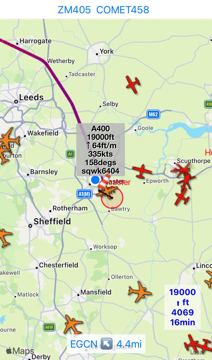 amagicdrag0n's tweet photo. #realadsb #EGCN Type: #A400 Tail: #ZM405 Callsign: #COMET458 Icao: #43C5DF https://t.co/WJWoOUoRJp