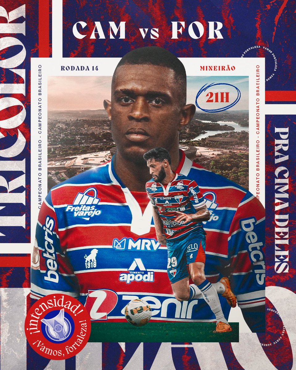 Foco no Brasileirão! Sábado, dia 25, o Leão enfrentará o Atlético-MG, fora de casa.

A delegação tricolor embarca com destino a Belo Horizonte na tarde de hoje.

🆚 Atlético-MG
🏟 Mineirão
📆 25/06
🕐 21h

#FortalezaEC #Brasileirão