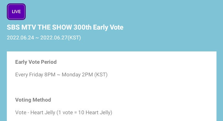 [THE SHOW]

Lapillus <HIT YA!> is nominated on Star Planet for The Show (June 28)! They are currently at 7th Place (0.12%).

Please keep on collecting Jellies!

1 vote = 10 Heart Jelly

Ends on: Jun 27 (2 PM KST)

#Lapillus #라필루스 #HIT_YA #힛야
<a href="/offclLapillus/">Lapillus OFFICIAL</a> <a href="/Lapillus_twt/">Lapillus</a>