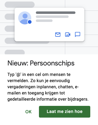 Opmerkelijk, Design System benamingen in een feature announcement. Ik weet niet hoeveel mensen "chips" associëren met profielkaartjes.