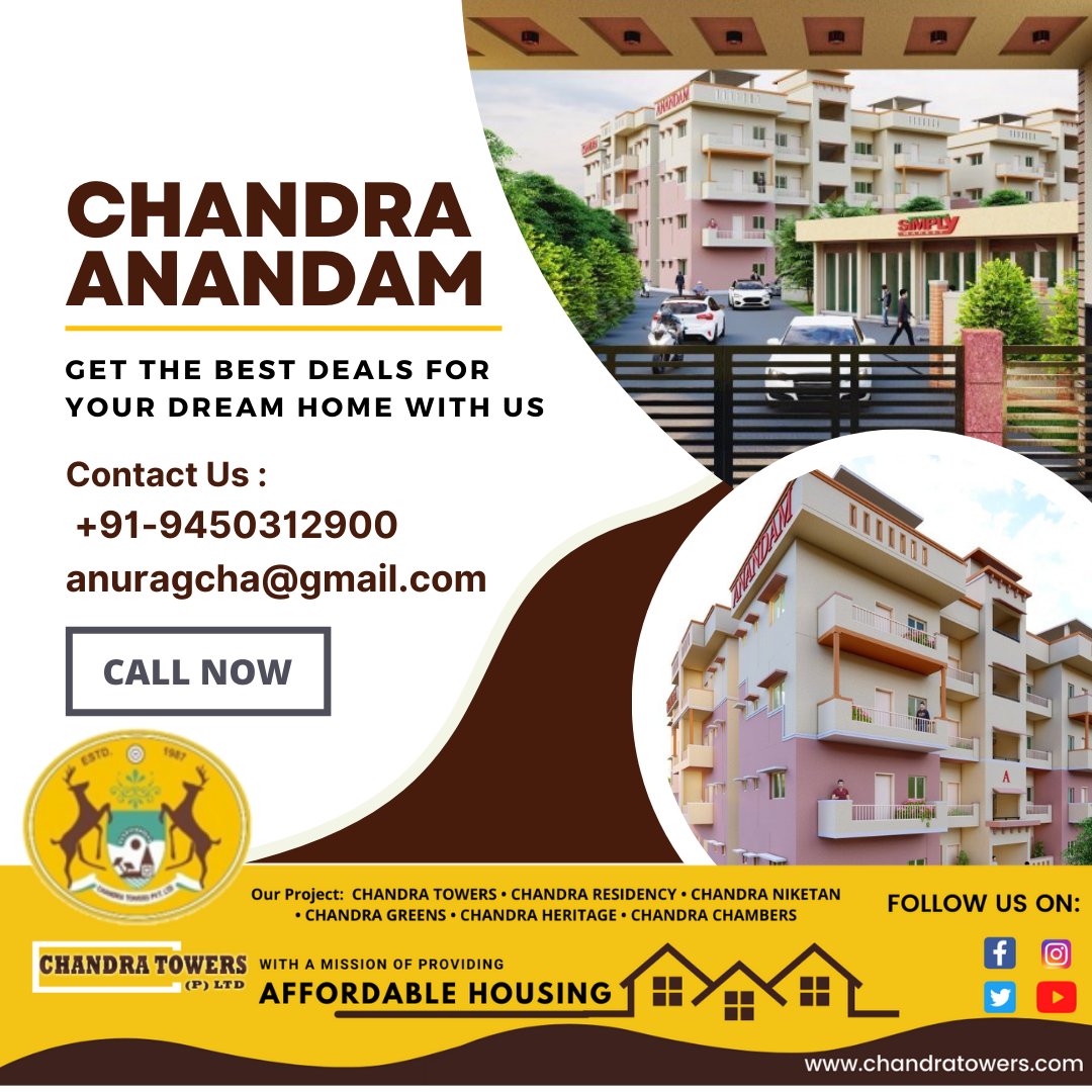 chandratowers's tweet photo. Chandra Anandam - Book your Affordable Dream House
in Shehmalpur, Harahua, Varanasi.
For Booking:
Call Us: +91-9450312900

#chandraanandam #chandratower #banaras #varanasighats #CTPL  #kashi #dreamhome #harahua #khushiyonkaghar https://t.co/Rp9V2spvVo