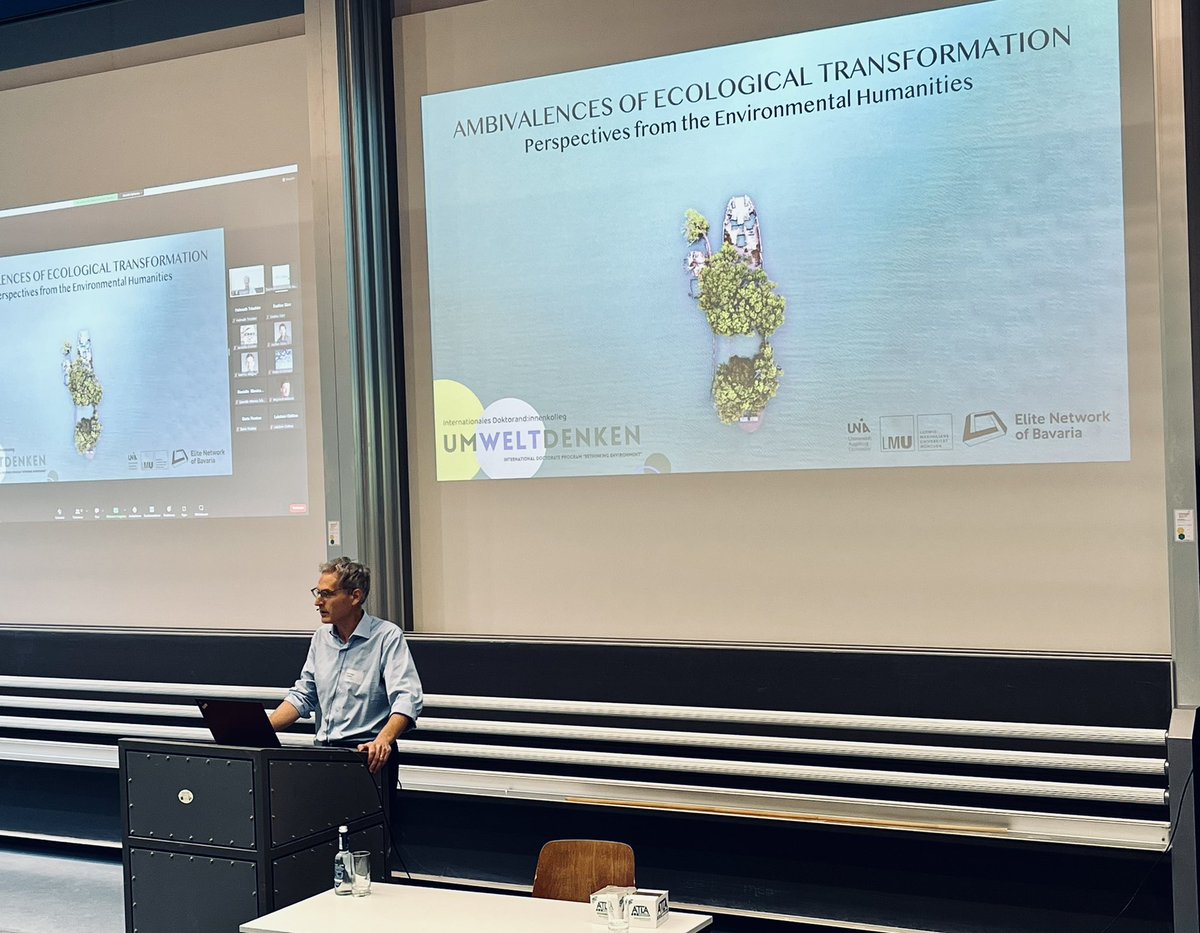 UmWeltDenken's tweet photo. It’s started! 🎉 IDK Speaker Matthias Schmidt welcomes participants to the #Conference Ambivalences of Ecological Transformation, addressing the importance of knowledge exchange between academics and society to face the climate crisis. https://t.co/wbZOxVa7f9
