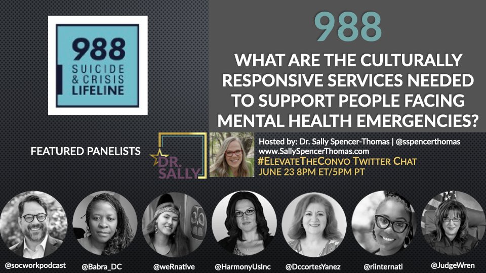 sspencerthomas's tweet photo. In case you missed it! Here is the curated summary of last night's #ElevateTheConvo Twitter Chat on #988 and Culturally Responsive #Mental Health Services. @Action_Alliance @afspnational @jedfoundation @TrevorProject @SPRCtweets @800273TALK @riinternatl https://t.co/J0SBX1Hhua https://t.co/kz5v16385G