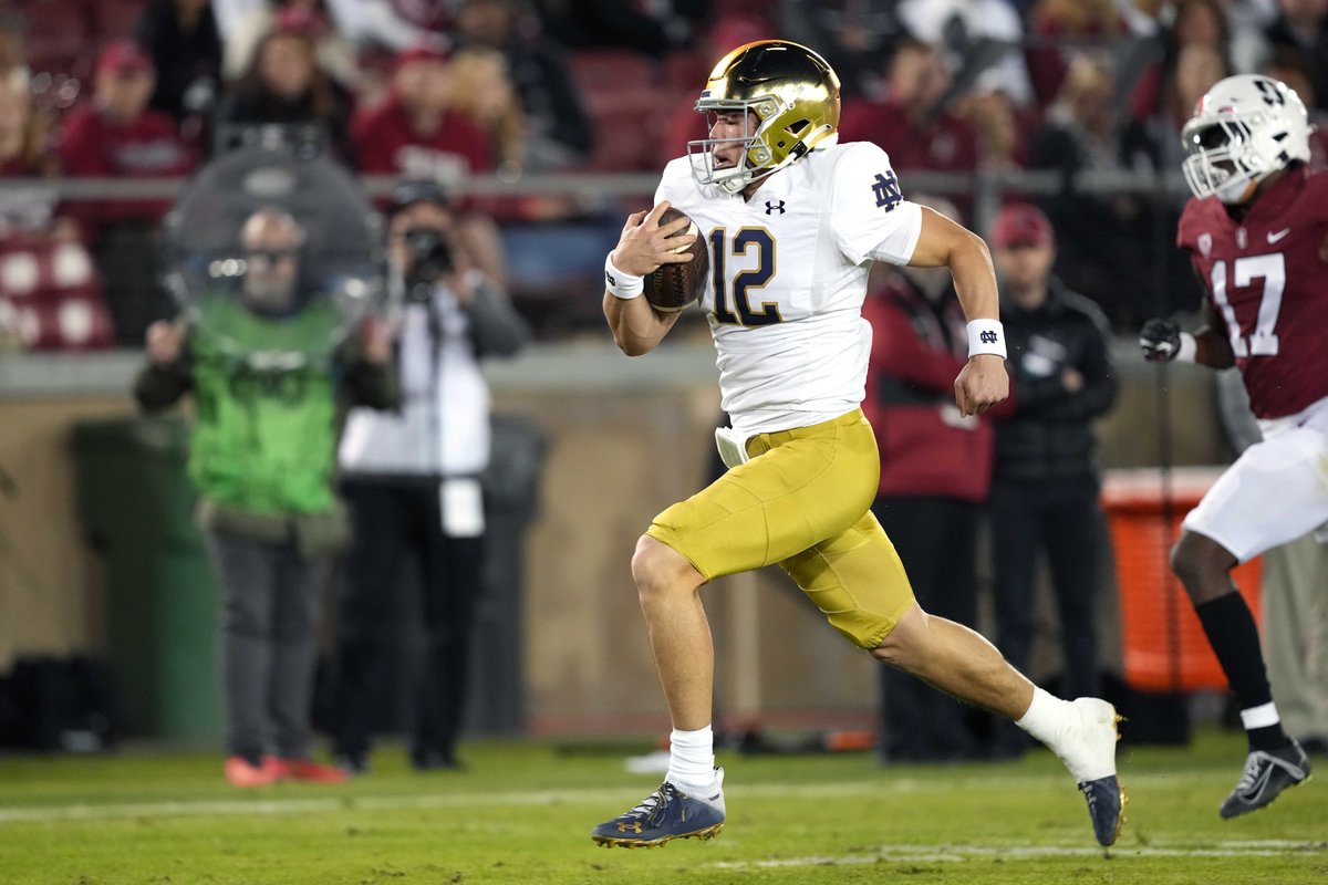 Tyler Buchner's 78.6 Rushing Grade last season was the highest by a Notre Dame QB since 2014 ☘️