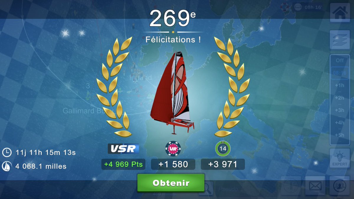 Petit retour sur <a href="/VirtualRegatta/">Virtual Regatta</a> à l’occasion de la @VendeeArctique. Une course avec beaucoup d’options météo, dont une extrême Ouest que nous n’avons plus jamais revu après le premier jour. Je m’en sors le mieux parmi les skippers partis Est, par les Féroés, c’est déjà bien :)