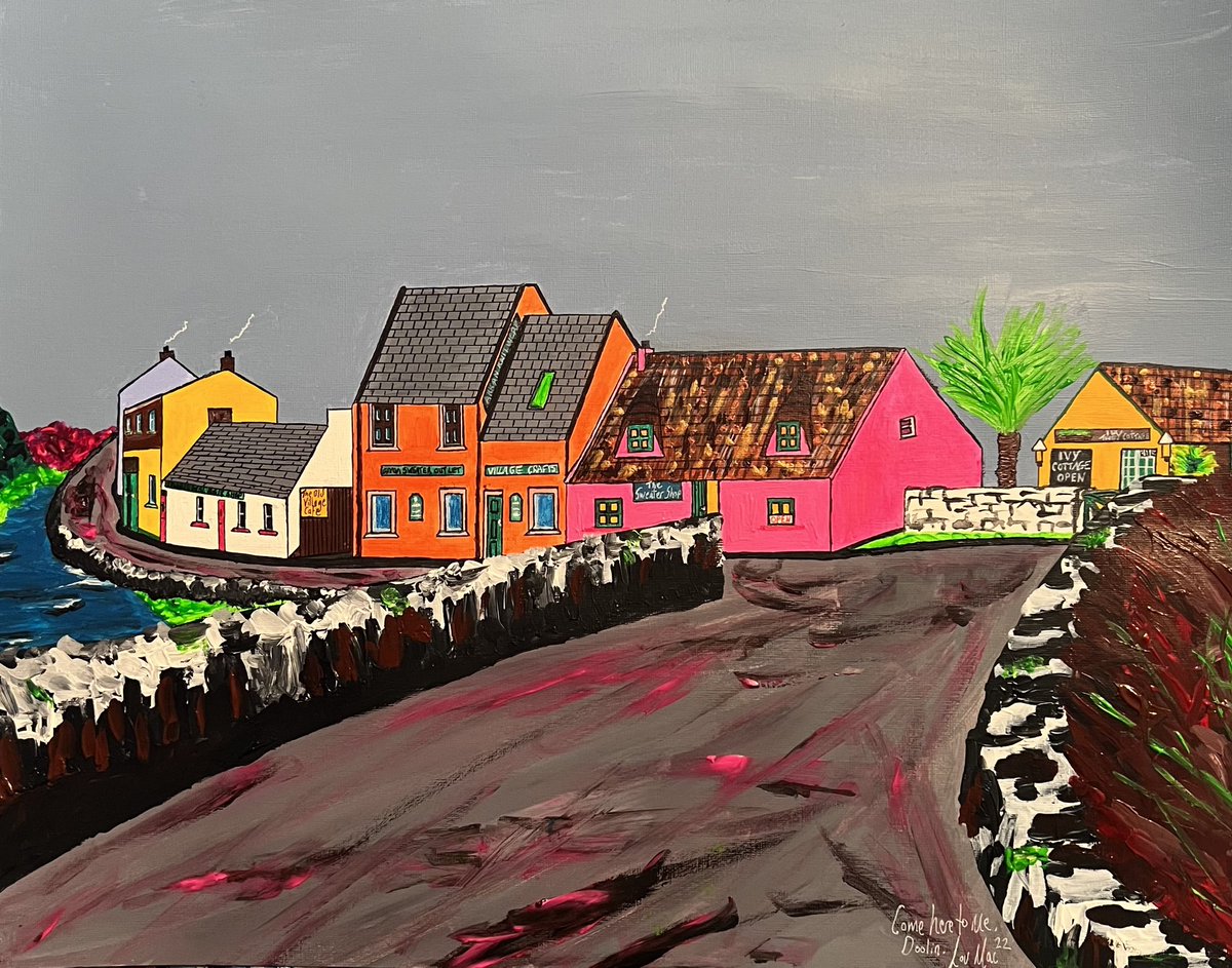 InkyplotsArt's tweet photo. Sticking with the Irish theme, there’s a little town called Doolin, it was my dream to visit as I’d heard so much about it and we finally did, a day trip in February. It did not disappoint and I transported it onto canvas paper. #doolin #ireland #art #20x16inches #availabletobuy https://t.co/dRC2JV0UK8