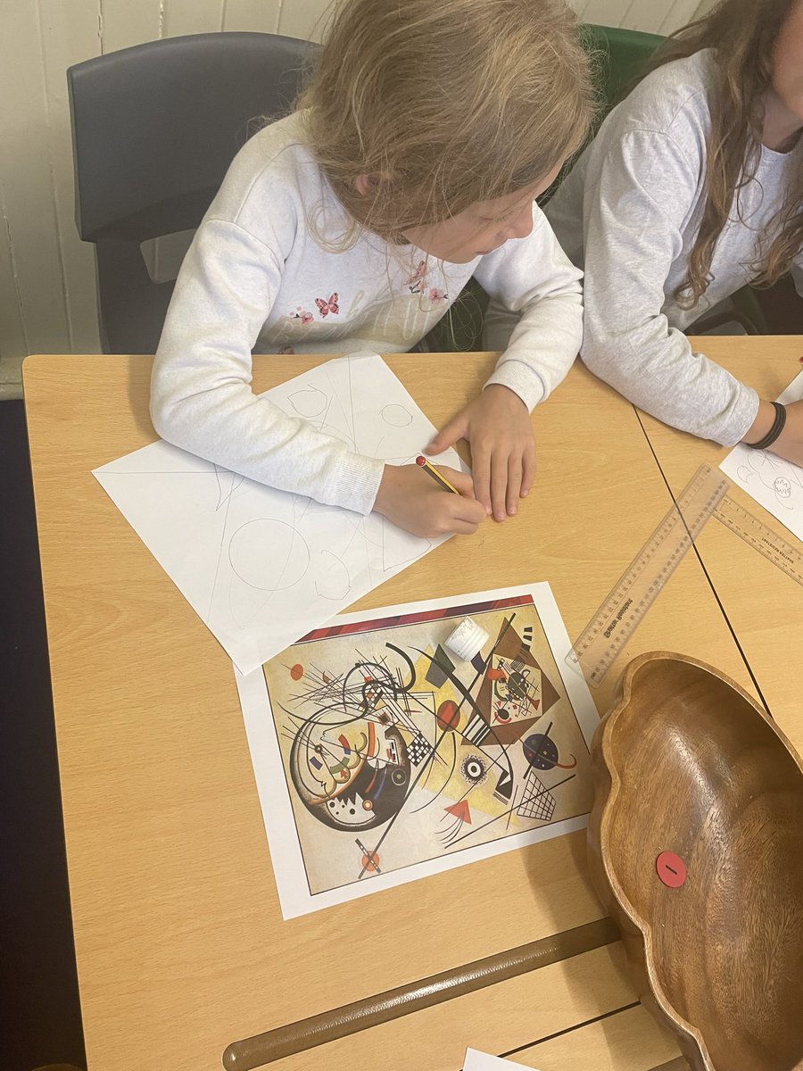 More angles in Year 3 today. This time we’re being inspired by Wassily Kandinsky’s art work. Is the angle obtuse? Is it acute? Is it a reflex angle? We are making connections in our learning!