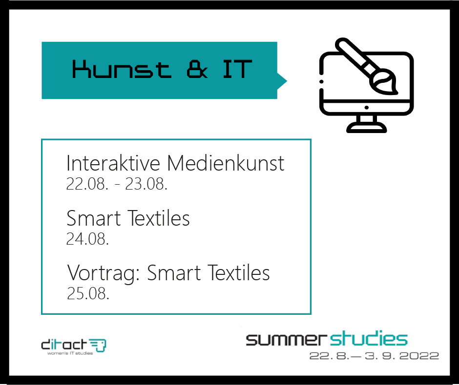 ditact's tweet photo. Lust auf Kunst 🎨? Und auch ein bisschen Technik 👩💻? Dann seid ihr im Modul Kunst & IT, das in Kooperation mit der @UniMozarteumSbg und dem @MdMSalzburg angeboten wird, genau richtig.
Hier geht's zur Anmeldung: https://t.co/PN6YqPx48z
#ditact #salzburg #art #it https://t.co/i70eXVuryR