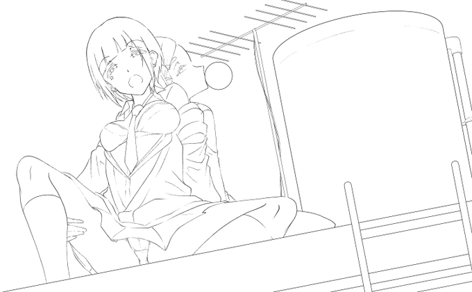 便乗68日目
ギャル泰葉とギャル千鶴 線画
#100日チャレンジ 