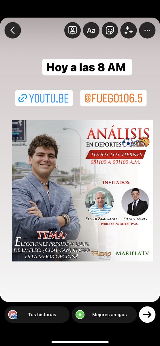 Elecciones de EMELEC 

youtu.be/oaylHOmqPd0a canal YouTube 

<a href="/FMRadioFuego/">106.5 FM Radio Fuego</a> 106.5