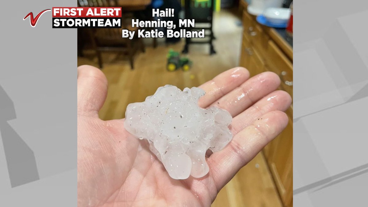 LisaGreenVNL's tweet photo. Hail as large as baseballs just fell in Henning, MN this morning! #VNLFirstAlert #mnwx @NWSGrandForks https://t.co/qcwdWmMKrb