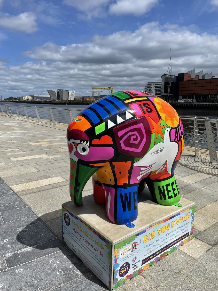 Watsonmydear's tweet photo. Working al fresco & managed to squeeze in a wee sneaky lunch break with TOH in aid of
National Take Back the Lunch Break Day that I spotted in @daysoftheyear & loved 💕
Buzzing that I found ‘Pages to Watch’ in Facebook again
Oh & another colourful🐘
💗
#MaritimeMile #BelfastCC https://t.co/mmjYdNyM7j