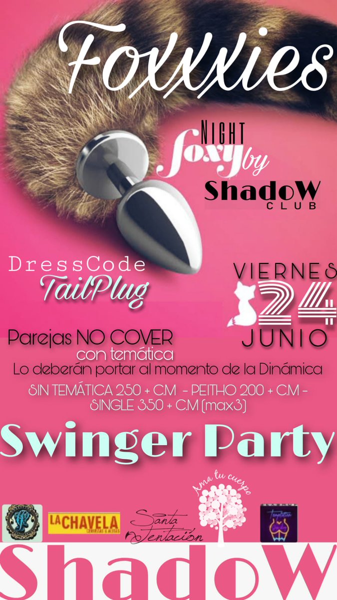 FerNinoSw's tweet photo. Hoy es noche de #TailPlugs 🦊😏
Recuerden que lo muestran al ingresar para el NO COVER y al momento de la dinámica se les obsequiará lubricante para su colocación😈...
Habra #KaraokeSw🎤 también pero recuerden que ya es una actividad permanente... Rumbo al NO ANIVERSARIO 🎂 https://t.co/POH57zesLf