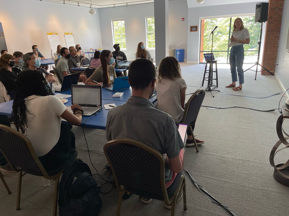 BigCzcn's tweet photo. With coffee cups holding a few last sips and wrappers from bite-sized chocolates scattered on the tables, @crpiske and @ecseybold were among those who described their approaches to studying #ComplexSystems in and between snow, soil, and water. https://t.co/uhGcn1ln5u