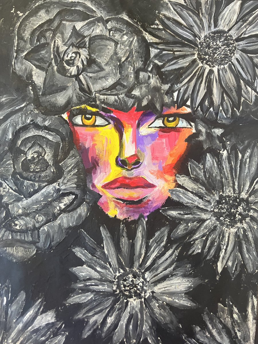 HeadteacherDcc's tweet photo. Artist of the Week - An impressive final piece of abstract art by GCSE Art student Dafina (10 Bussell). #DCC #DCCTalent #DCCArt #DCCYear10 #BeDDC #GCSEArt #abstract #abstractart https://t.co/iiflpa8lQO