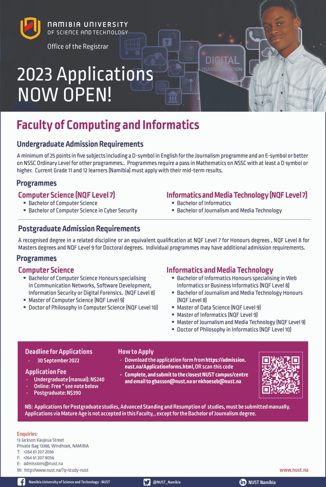My NUST on Twitter: "Undergraduate and Postgraduate Applications for