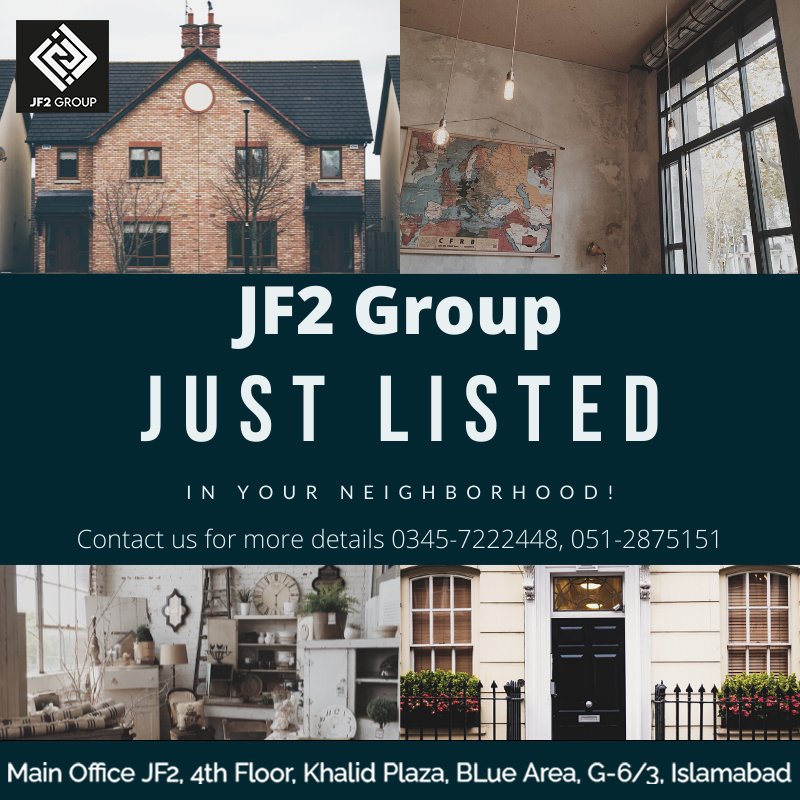 JF2 Group- Real Estate
The Next move is Yours
We deal in #commercial and #residential properties for #rental and #sale/purchase services.
Easy #Payment_Methods and much more ...!!
#Contact us at 03457222448,051 2875151
#Jf2group #jf2 #Realestate #Property #Islamabad #construction