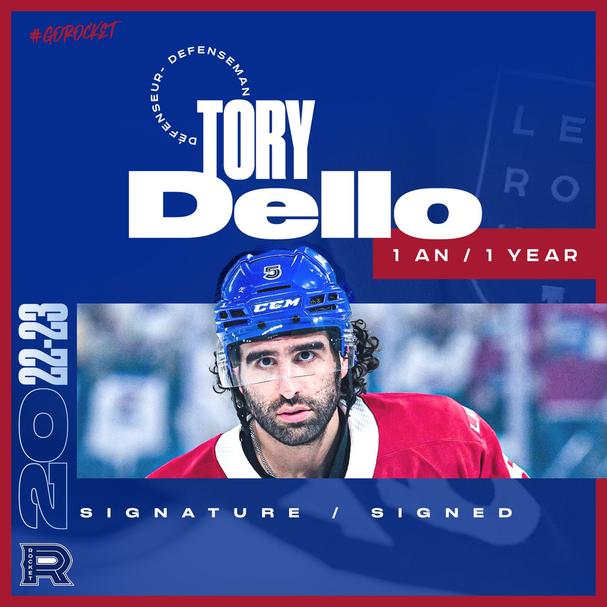 The Laval Rocket announced on Friday that the team has agreed to terms on a one-year, one-way AHL contract (2022-23) with Quebec-born forward Peter Abbandonato and agreed to terms on a one-year, one-way AHL contract (2022-23) with defenseman Tory Dello.

#GoRocket