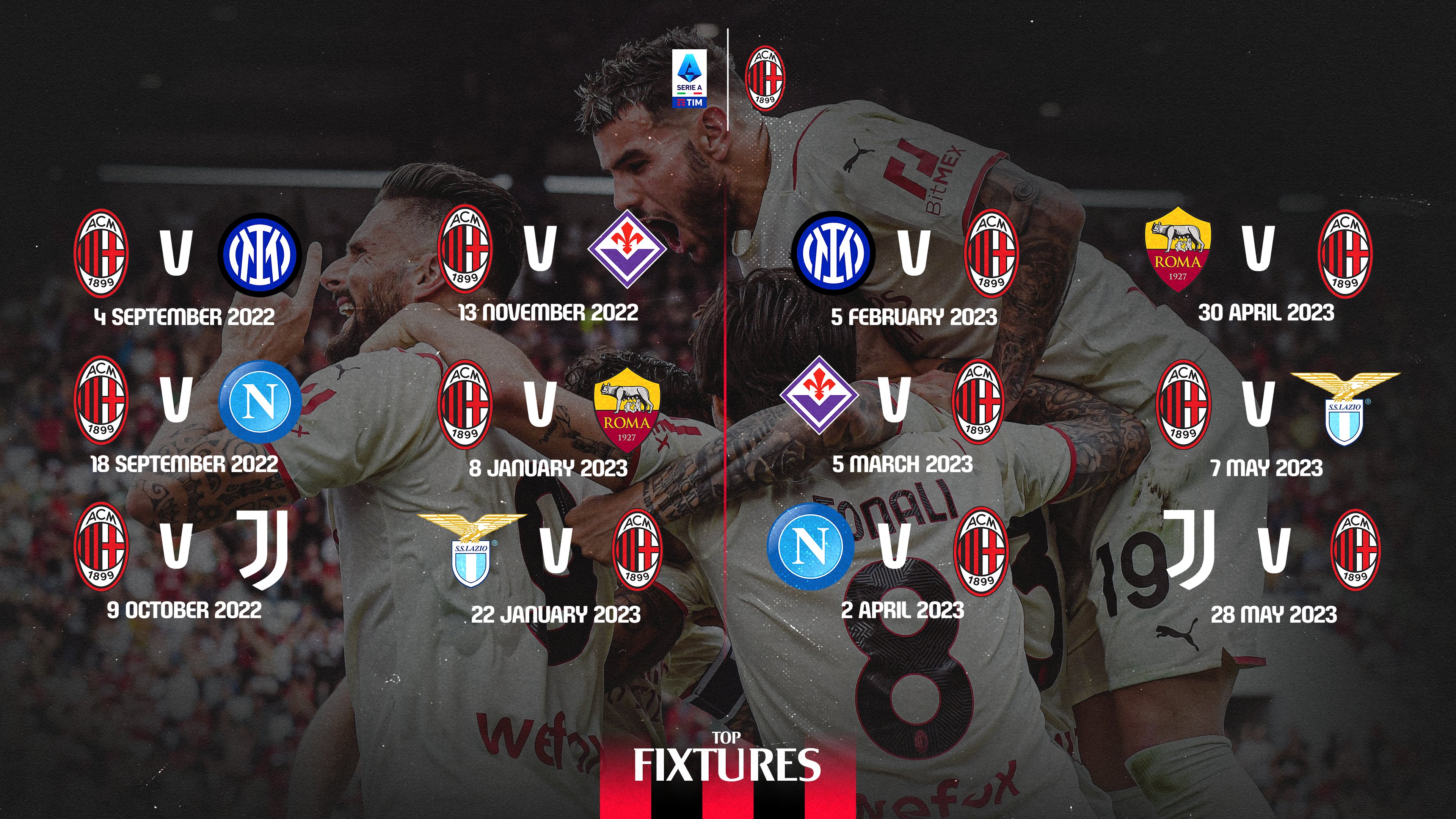 Ac on sale milan fixtures