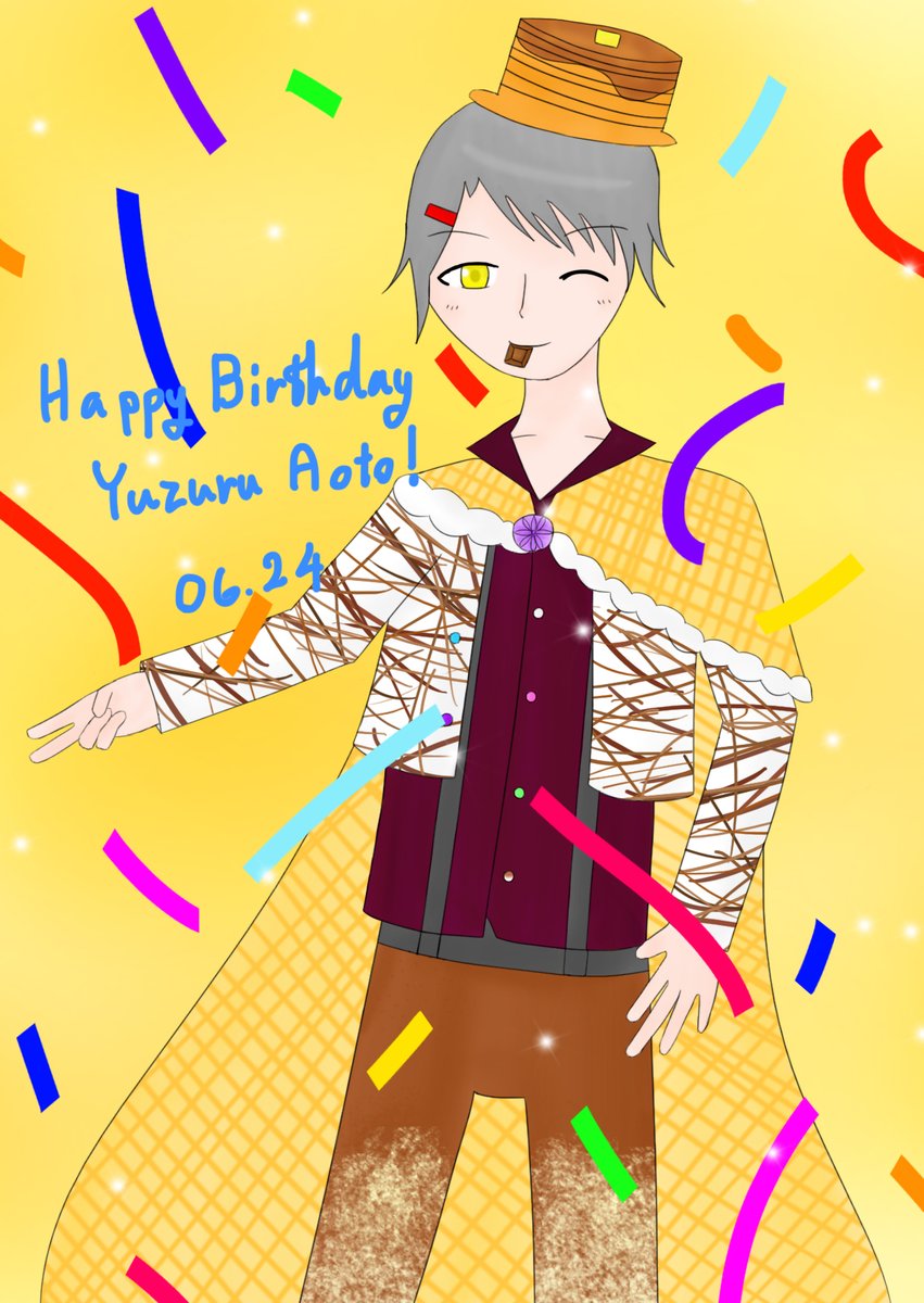 TE_AoYuzu's tweet photo. [06.24 Happy birthday!]

(วันเกิดชั้นเองล่ะ!!) https://t.co/pUMszmKN8D