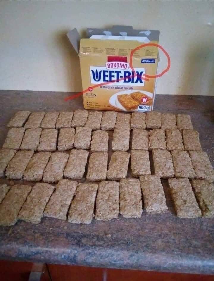 The Box says 48 but there's only 44. BOKOMO is developing ANC Tendencies.🏃🏃🏃🏃😂