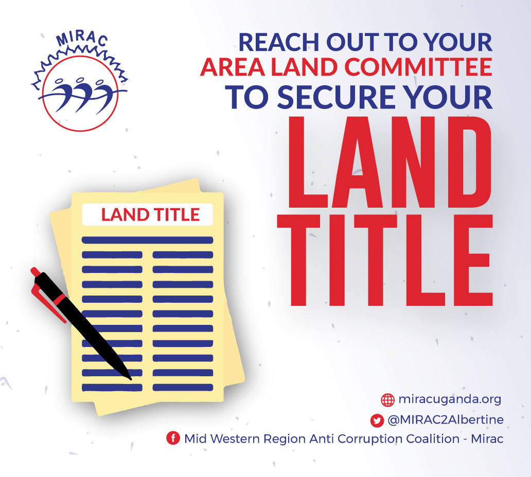 MIRAC2Albertine's tweet photo. Is your Land Title secure?
Find out from you Area Land Committee.
#SecureYourLand https://t.co/azEdkbPYQR