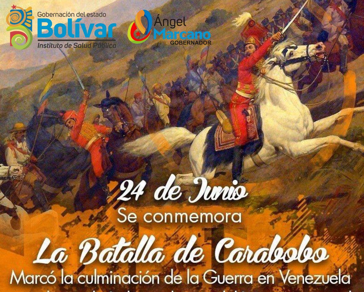 #24Jun Hoy a 201 años de la Batalla de Carabobo, Venezuela continua en defensa de su independencia. 

#Carabobo201Años
<a href="/NicolasMaduro/">Nicolás Maduro</a>
<a href="/amarcanopsuv/">Ángel Marcano</a> <a href="/MagaGutierrezV/">Magaly Gutiérrez Viña</a> <a href="/MinSaludVE/">MPPSalud</a> <a href="/delcyrodriguezv/">Delcy Rodríguez</a>
