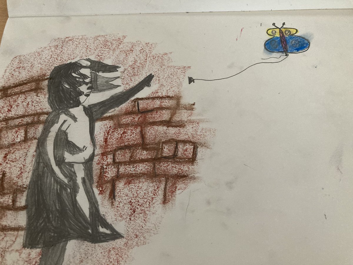 RoscoePrimary6's tweet photo. Amazing pieces of Banksy inspired art work from Year 5 @Roscoe_Primary https://t.co/CBjTwtY5lo
