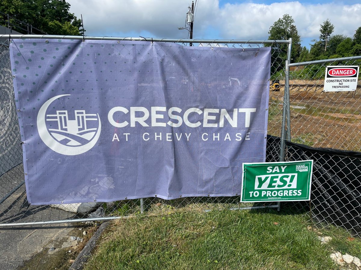 One guy talks it. The other guy tried to stop it. Only <a href="/hansriemer/">Hans Riemer</a> said #YesToProgress in developing <a href="/crescentchch/">Crescent at Chevy Chase</a> and all of #ChevyChaseLake with his Council vote in favor of an updated Sector Plan that created housing, retail and jobs. Experience and vision matter.
