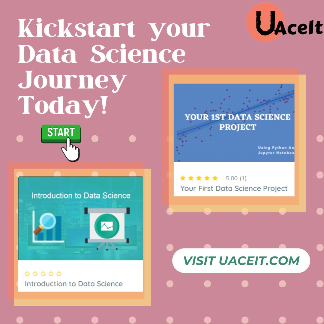 itsuaceit's tweet photo. Kickstart your journey to become a Data Scientist, With UAceIt. 🚀

📍Link to the courses: https://t.co/ertouRShUc https://t.co/AFfnByD3t2