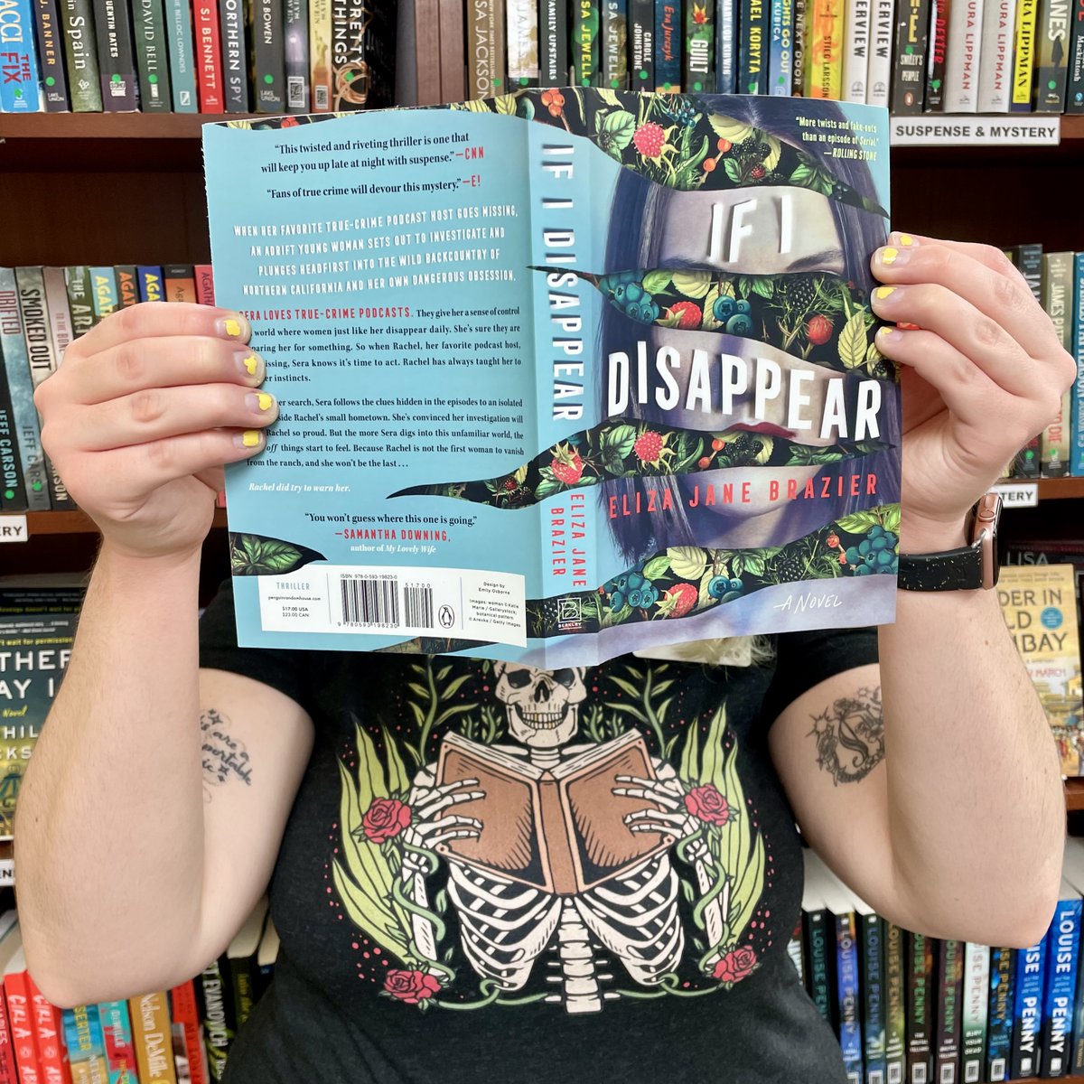 Join Lucy &amp; the #MysteryBookClub on 7/20 at 6 pm to discuss IF I DISAPPEAR (<a href="/BerkleyPub/">Berkley Publishing</a>) by @EJaneBrazier - a twisted thriller about a true crime fan following clues to find a missing true crime podcast host! Learn more: copperfishbooks.com/event/mystery-…