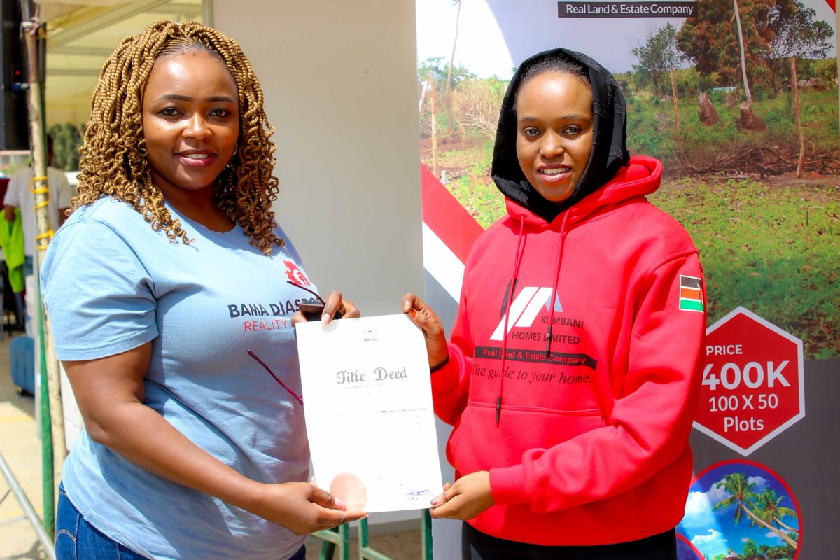 As we wlcm you on board to invest with us, we are still delivering Title Deeds to our esteemed clients at the The Realtors Expo 5th Edition- EXPO@5 get a 5% discount offer upon a cash price purchase.Mbele iko sawa na <a href="/KombaniHomes/">Kombani Homes Limited</a> 
<a href="/Mkumbuka1/">Aboubaqar Mkumbuka</a>
#DIANIBEACHPLOTS
#REALTORS_EXPO