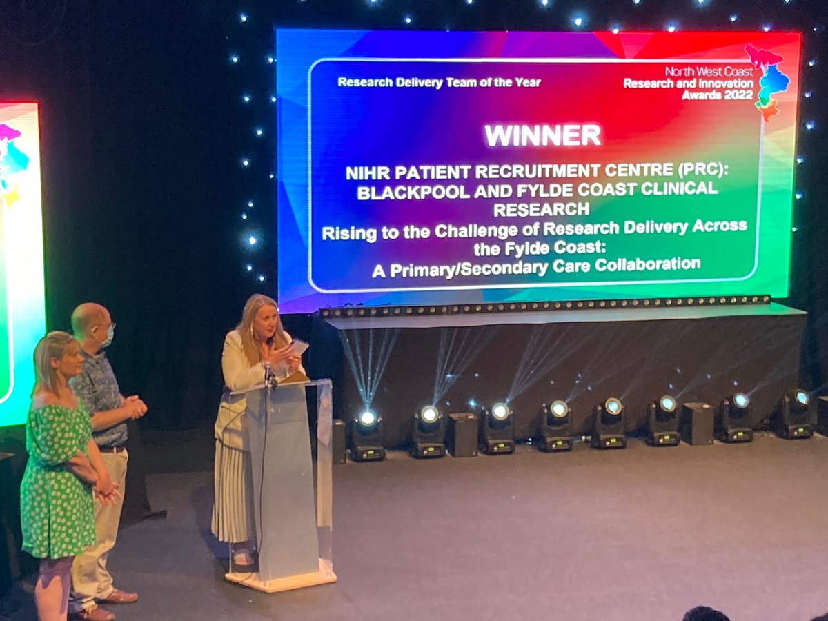BlackpoolHosp's tweet photo. Congratulations to the Trust's Health Informatics team and the (NIHR) Patient Recruitment Centre, both winning awards at the North West Coast Research and Innovation Awards last night. 

Find out more here ▶▶▶  https://t.co/fSn800KNmj

#TeamBTH 👏🏽💙 https://t.co/0yuoNC7o4Q