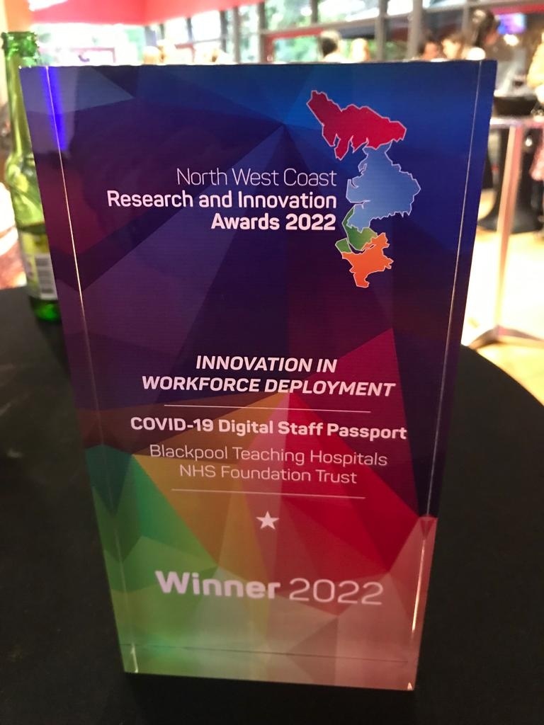 BlackpoolHosp's tweet photo. Congratulations to the Trust's Health Informatics team and the (NIHR) Patient Recruitment Centre, both winning awards at the North West Coast Research and Innovation Awards last night. 

Find out more here ▶▶▶  https://t.co/fSn800KNmj

#TeamBTH 👏🏽💙 https://t.co/0yuoNC7o4Q