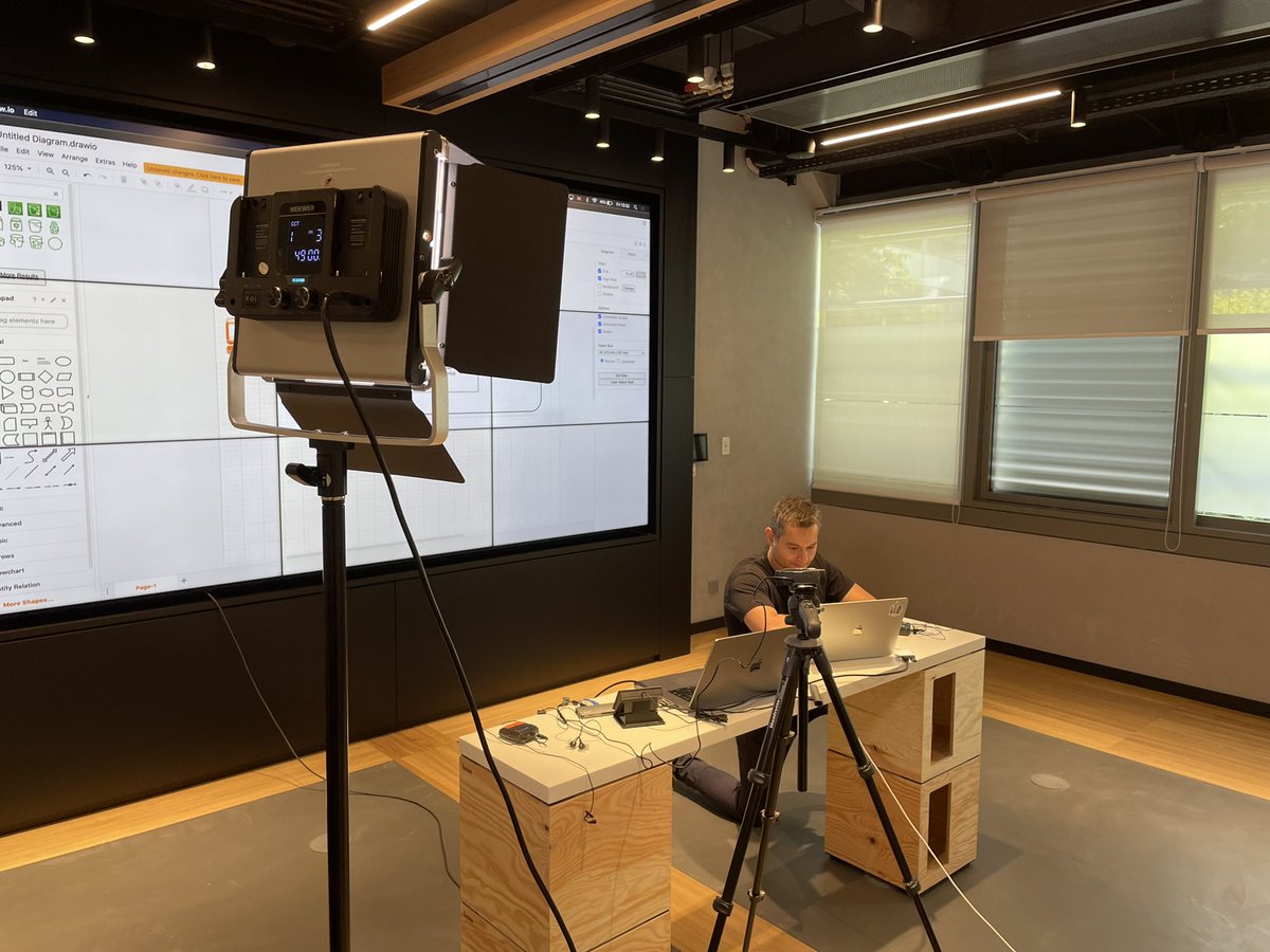 sebsto's tweet image. Recording with our prototyping team today @ #luxembourg for #buildonaws YouTube channel