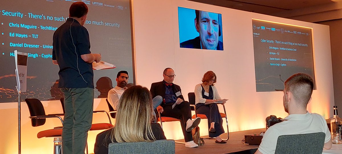 TechBlastUK's tweet photo. "#Phishing is one of the easiest cyber attacks to carry out - and generates huge returns."
@DigitalAmli, director of @TheCyphere, urges cyber hygiene both in your personal and professional life.
He says we shouldn't blame humans for falling victim
@promanchester #TTech22 https://t.co/jnTipI3TVk