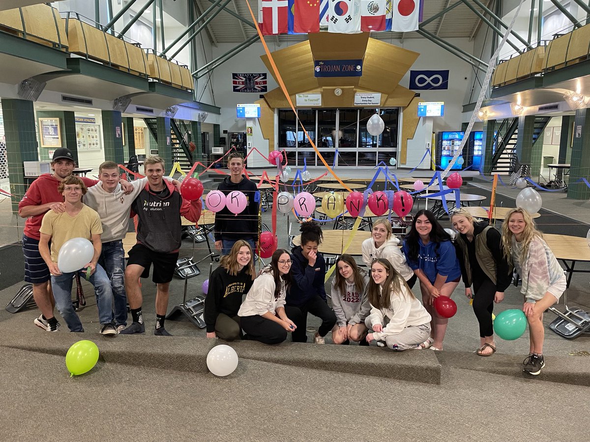 Grade 12 students writing their diplomas for chemistry 30 get pranked  this morning by Mr. Gau. Balloons, balloons and more balloons!