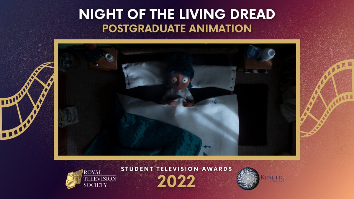 RTS_media's tweet photo. Well done to Ida Melum, Danielle Goff, Hannah Kelso &amp; Laura Jayne Tunbridge from @NFTSFilmTV for winning the Postgraduate Animation award for Night of the Living Dread. Judges called the film “highly sophisticated” with “a stunning visual aesthetic” #RTSStudent https://t.co/Z80uFzt4tG